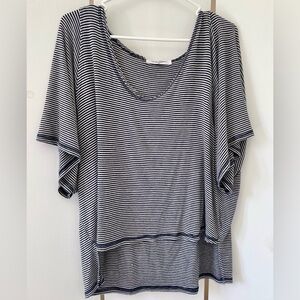 Project Social T Los Angeles Black & White Striped Beach Boho Top